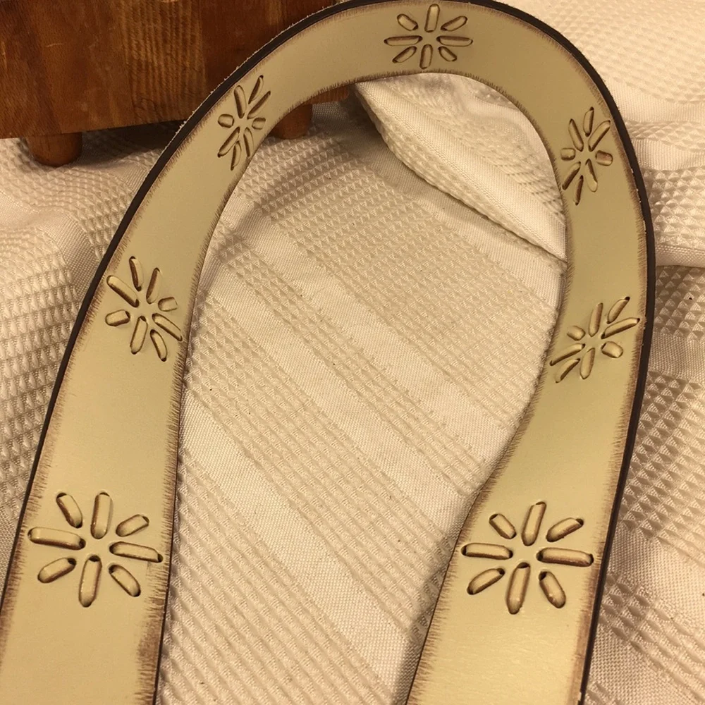 NWOT leather belt flower/star embellishments